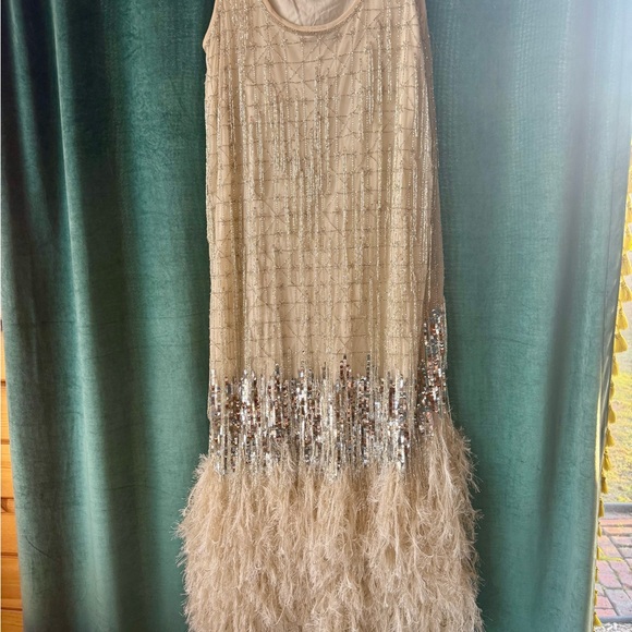 Sequin and Feather Midi Dress - Picture 5 of 6